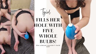 FIVE ENEMA BULBS Tgirl Shakes And Tries To Hold It As Long As She Can | Deep Enema – Kendra Cutie