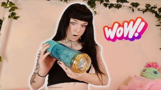 Tgirl Trying Out Sloppy Toppy Super Suck Gawk Gawk 3000 Blowjob Machine | Honey Play Box Masturbator