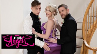 TRANS ANGELS – Izzy Wilde Takes Cole Church’s & Steve Rickz’s Dicks From Behind At The Prom Night